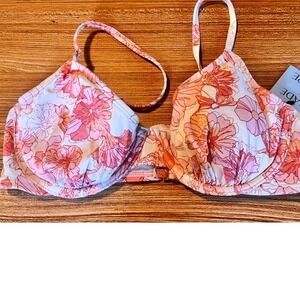 Shade & Shore Women Floral Print Underwire Bikini- Top 36C Bottoms XL